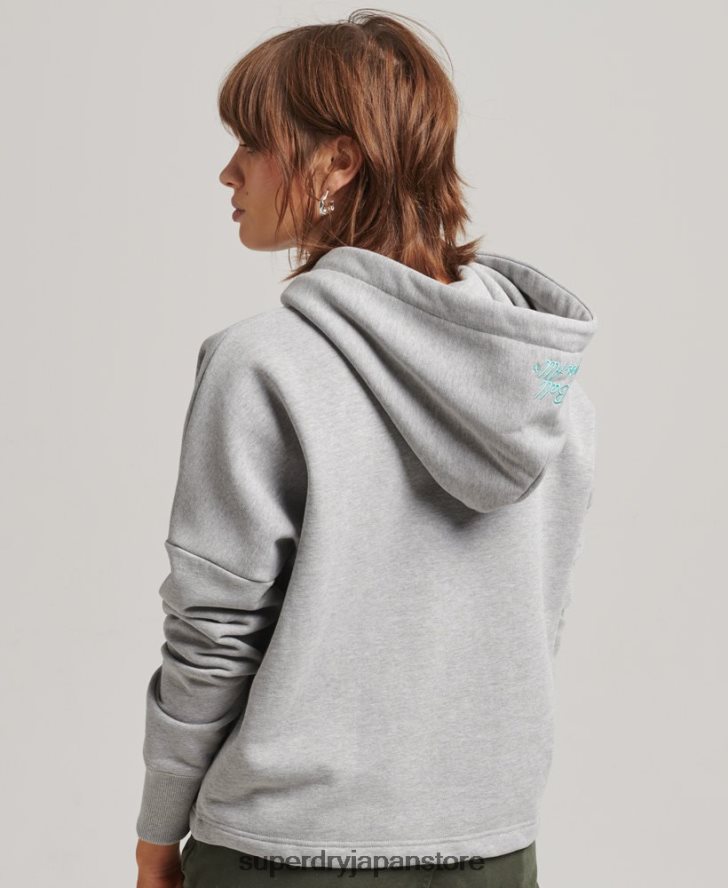 ノスタルジアパッチパーカー 女性 Superdry 衣類 グレー 2J62PZ5986