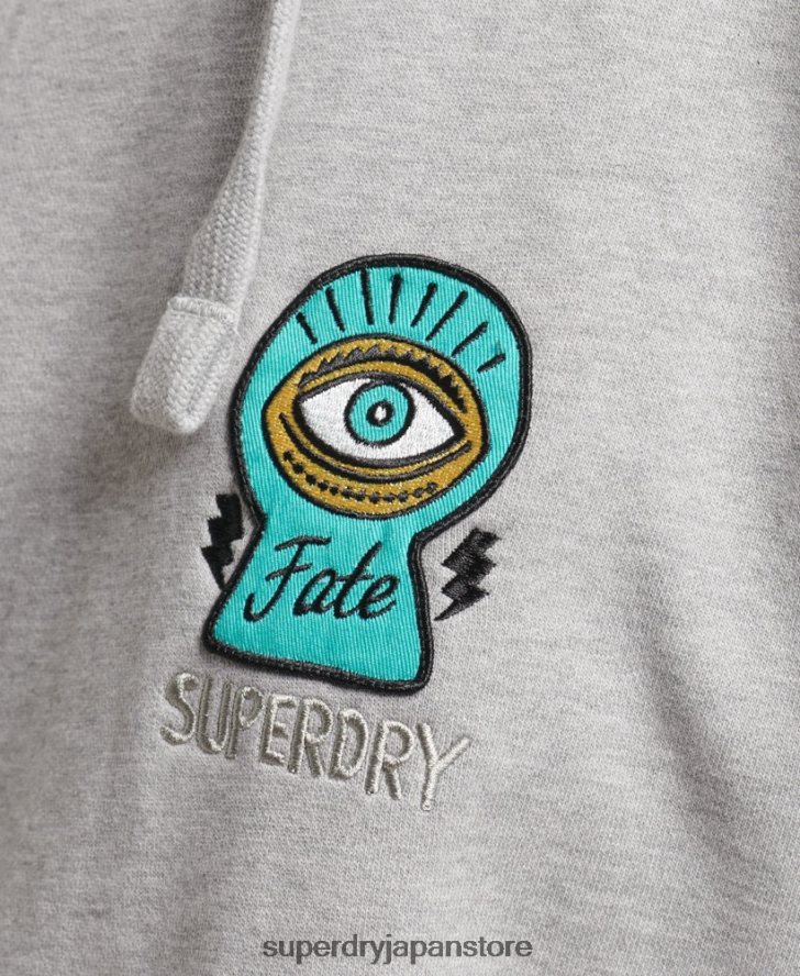 ノスタルジアパッチパーカー 女性 Superdry 衣類 グレー 2J62PZ5986