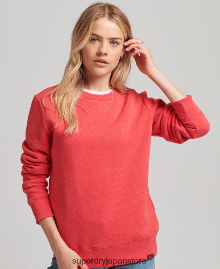 オーガニックコットン エッセンシャル ロゴ クルー スウェットシャツ 女性 Superdry 衣類 赤 2J62PZ5987
