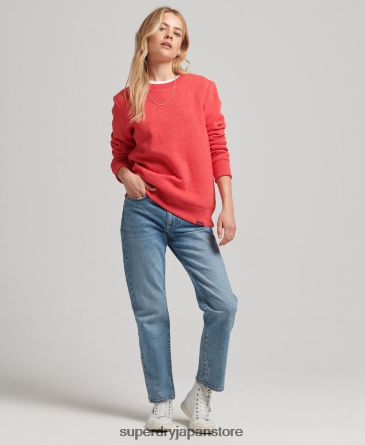 オーガニックコットン エッセンシャル ロゴ クルー スウェットシャツ 女性 Superdry 衣類 赤 2J62PZ5987