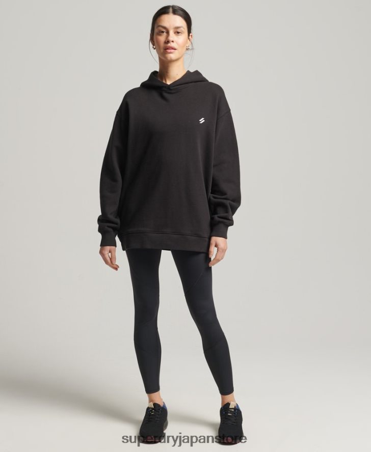 コアオーバーサイズパーカー 女性 Superdry 衣類 黒 2J62PZ5988