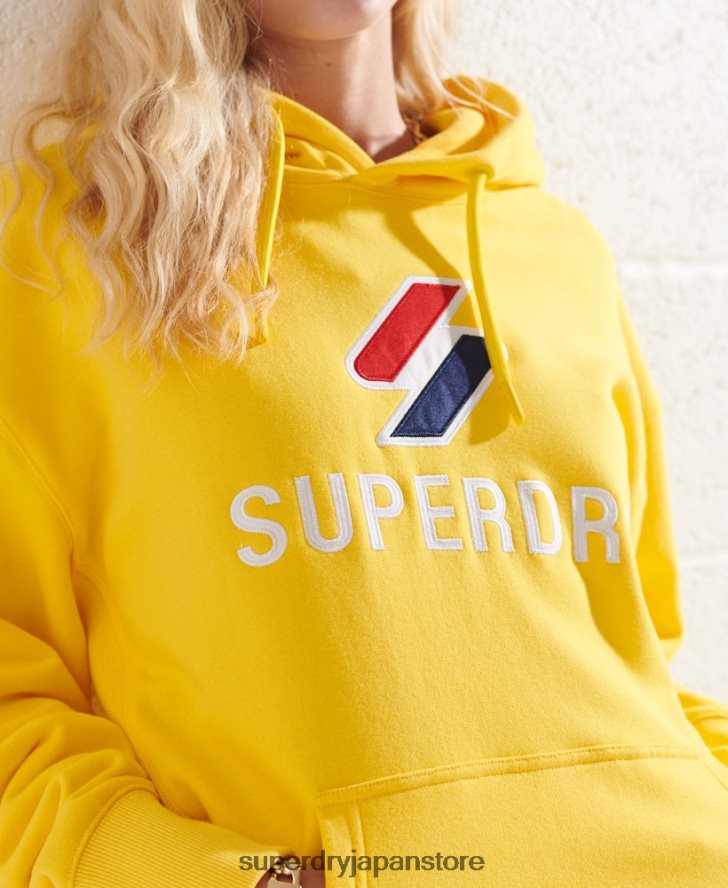 アップリケオーバーサイズパーカー 女性 Superdry 衣類 黄色 2J62PZ5992