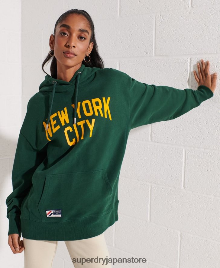 シティカレッジオーバーサイズパーカー 女性 Superdry 衣類 緑 2J62PZ5993