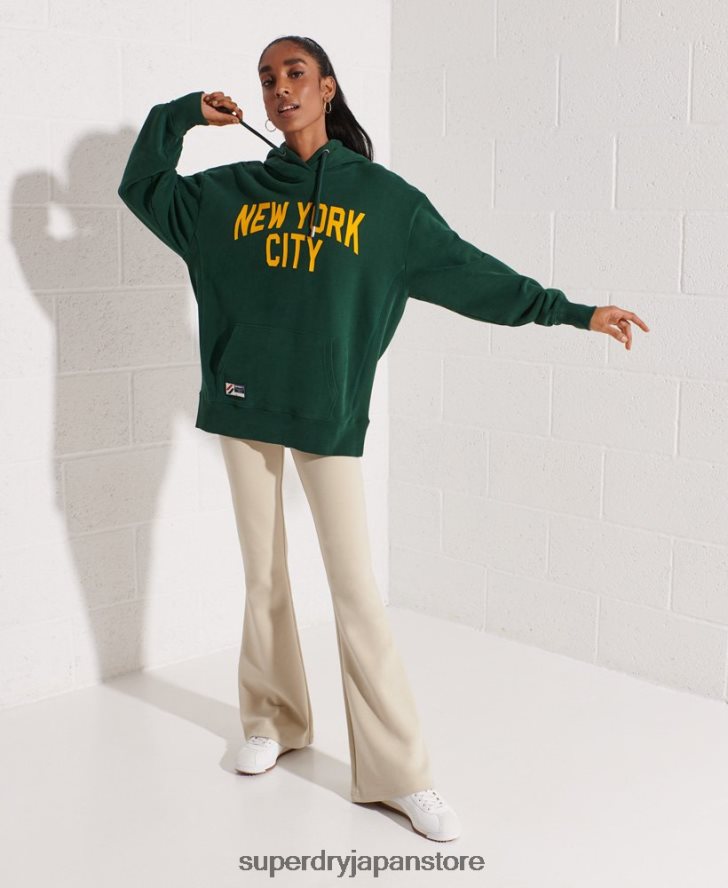シティカレッジオーバーサイズパーカー 女性 Superdry 衣類 緑 2J62PZ5993