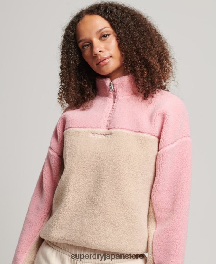 ソフトな裏地付きヘンリーボルグスウェットシャツ 女性 Superdry 衣類 コーラル 2J62PZ5996