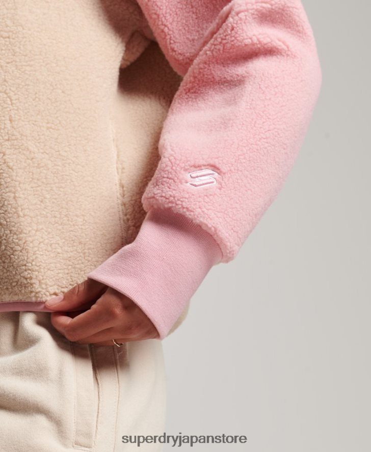 ソフトな裏地付きヘンリーボルグスウェットシャツ 女性 Superdry 衣類 コーラル 2J62PZ5996