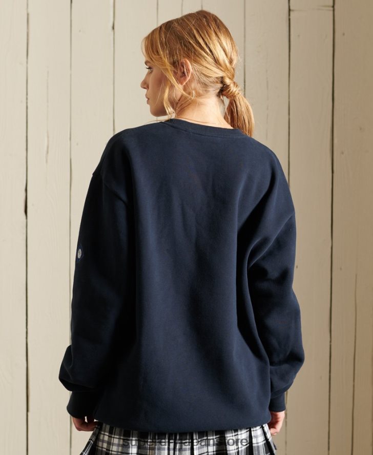 カレッジクルースウェットシャツ 女性 Superdry 衣類 海軍 2J62PZ5998