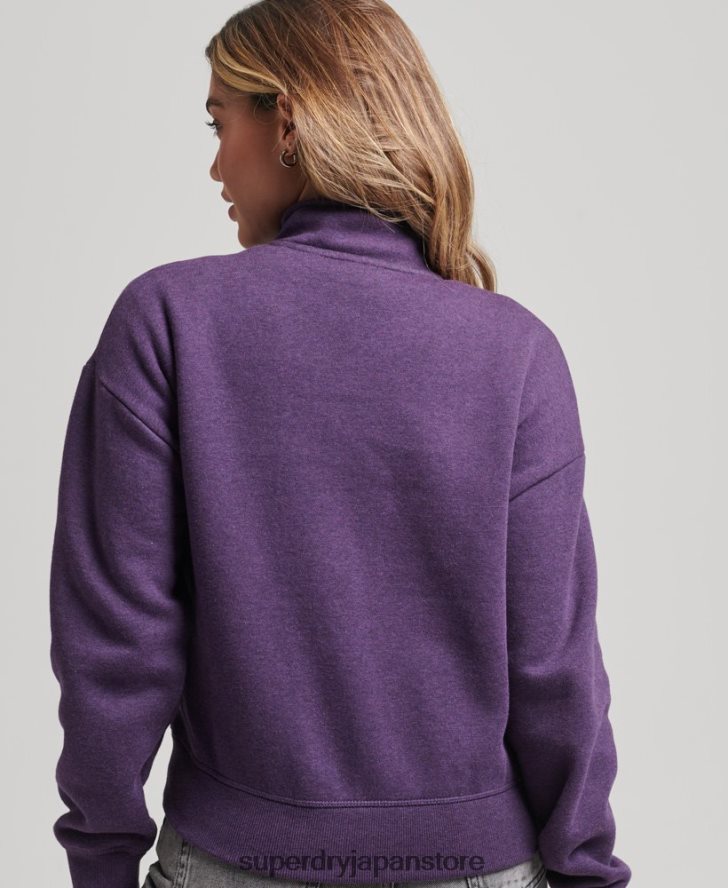 オーガニックコットン ヴィンテージロゴ ヘンリースウェットシャツ 女性 Superdry 衣類 紫 2J62PZ5999
