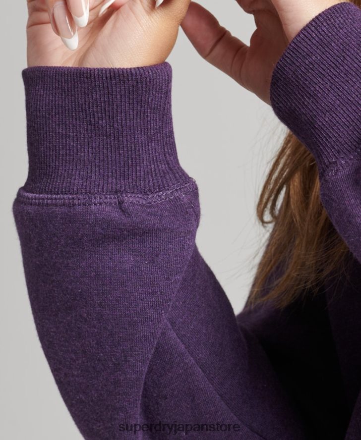 オーガニックコットン ヴィンテージロゴ ヘンリースウェットシャツ 女性 Superdry 衣類 紫 2J62PZ5999