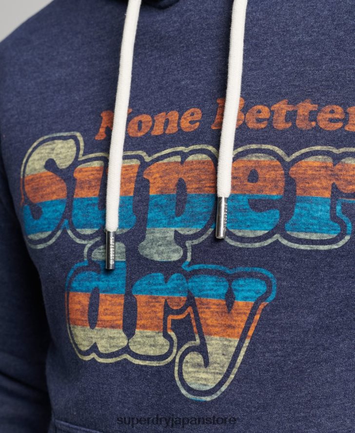 ヴィンテージクーパークラシックパーカー 男性 Superdry 衣類 海軍 2J62PZ599