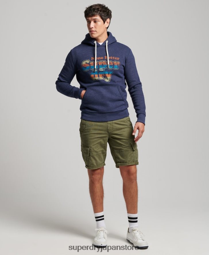 ヴィンテージクーパークラシックパーカー 男性 Superdry 衣類 海軍 2J62PZ599