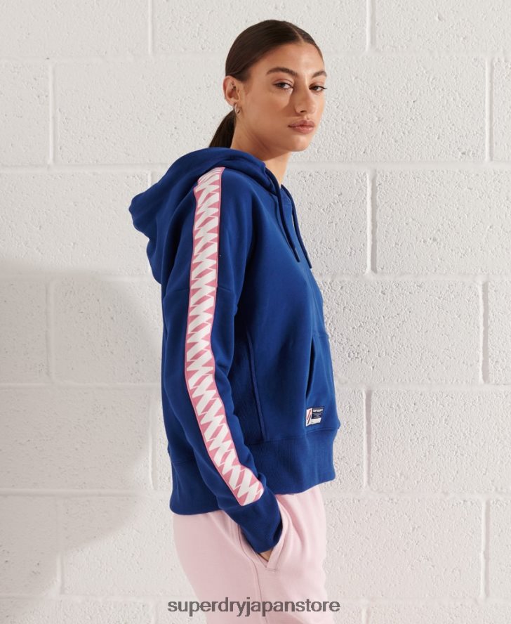コードロゴテープクロップパーカー 女性 Superdry 衣類 海軍 2J62PZ6000