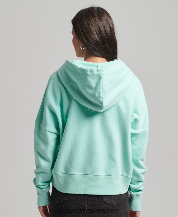 コードコアスポーツクロップボックスパーカー 女性 Superdry 衣類 青 2J62PZ6001