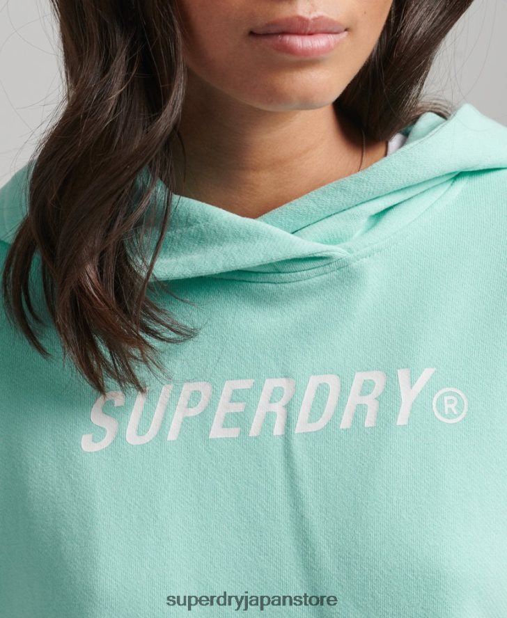コードコアスポーツクロップボックスパーカー 女性 Superdry 衣類 青 2J62PZ6001