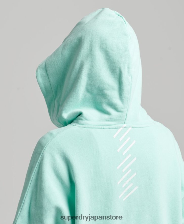 コードコアスポーツクロップボックスパーカー 女性 Superdry 衣類 青 2J62PZ6001
