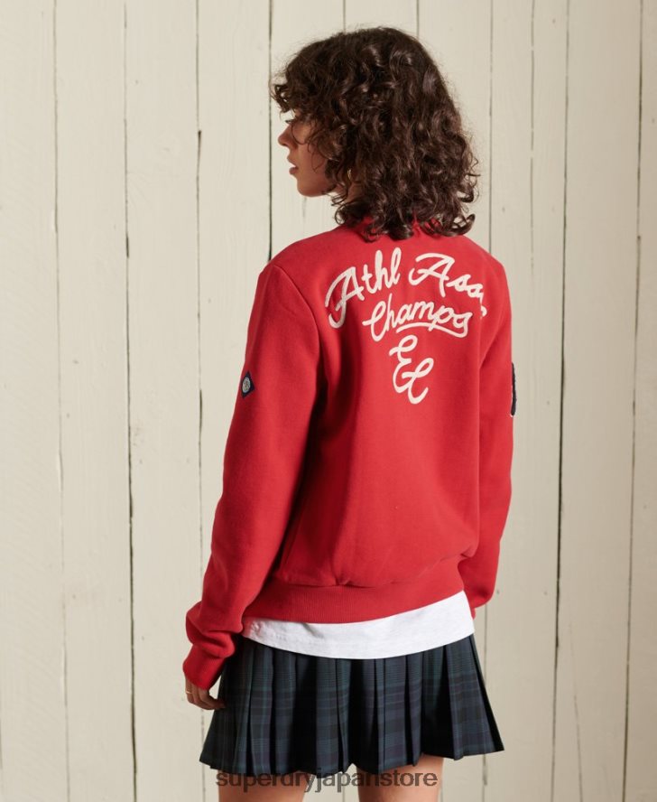 カレッジジャージー ボンバージャケット 女性 Superdry 衣類 赤 2J62PZ6003