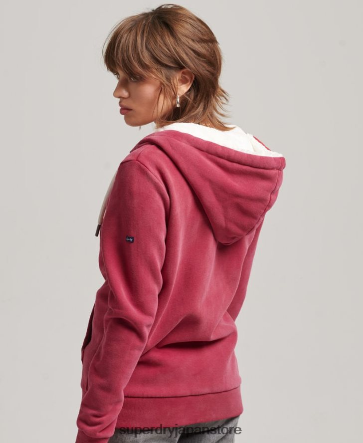 プライドアンドクラフトジップパーカー 女性 Superdry 衣類 赤 2J62PZ6005