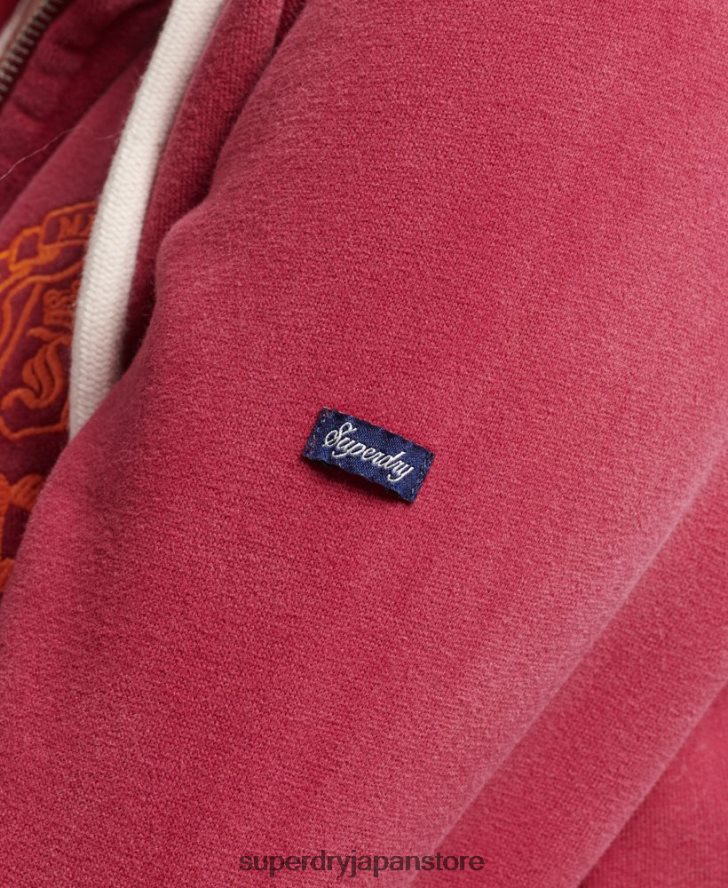 プライドアンドクラフトジップパーカー 女性 Superdry 衣類 赤 2J62PZ6005