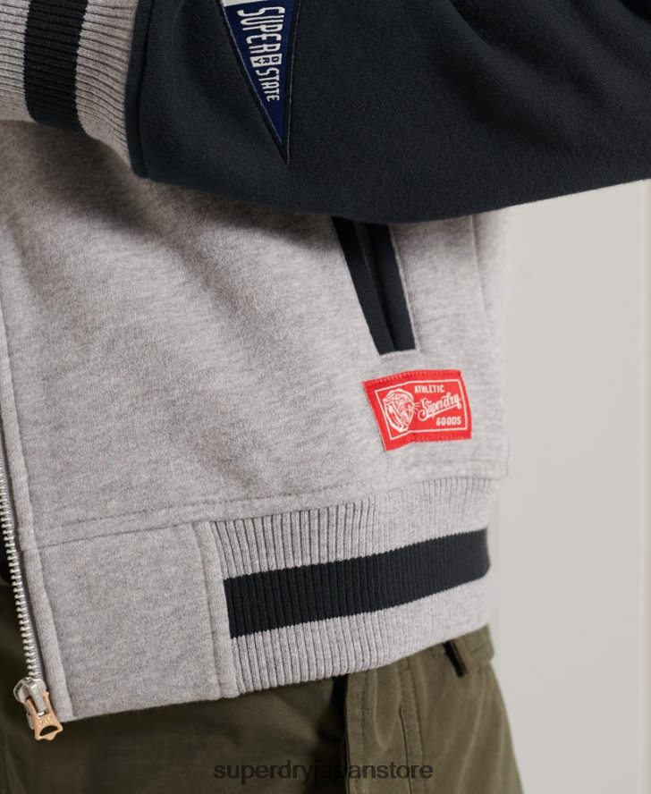 カレッジスクリプトベースボール ボンバージャケット 女性 Superdry 衣類 海軍 2J62PZ6006