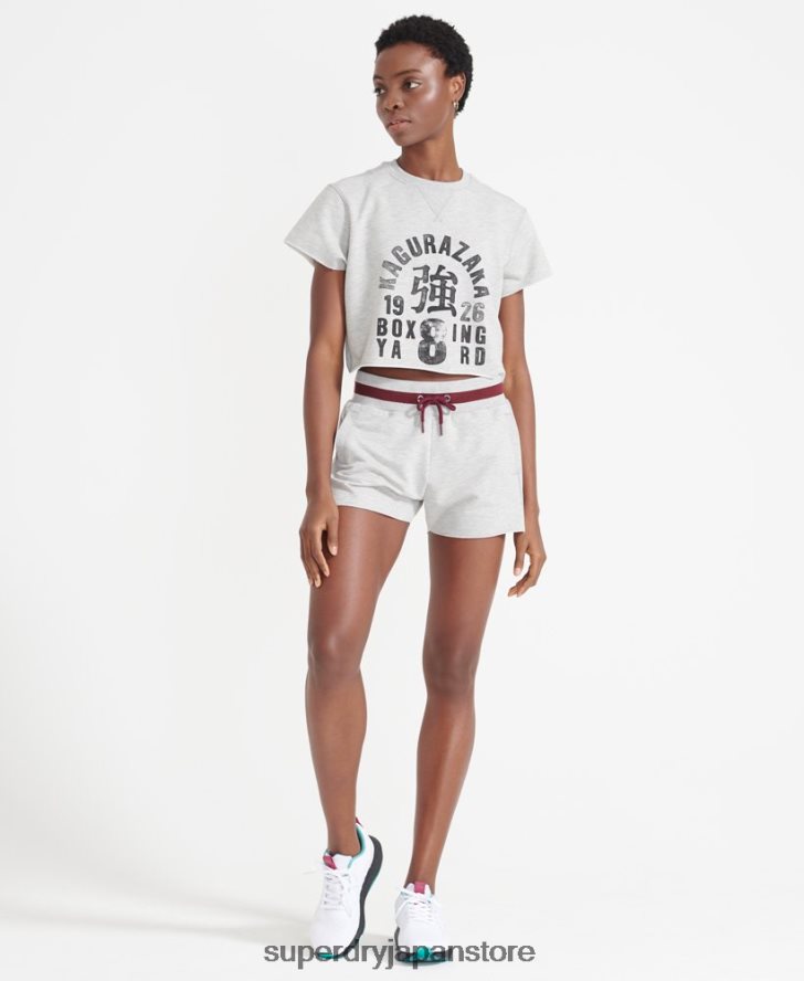 トレーニングボクシングカットオフスウェットトップ 女性 Superdry 衣類 グレー 2J62PZ6014