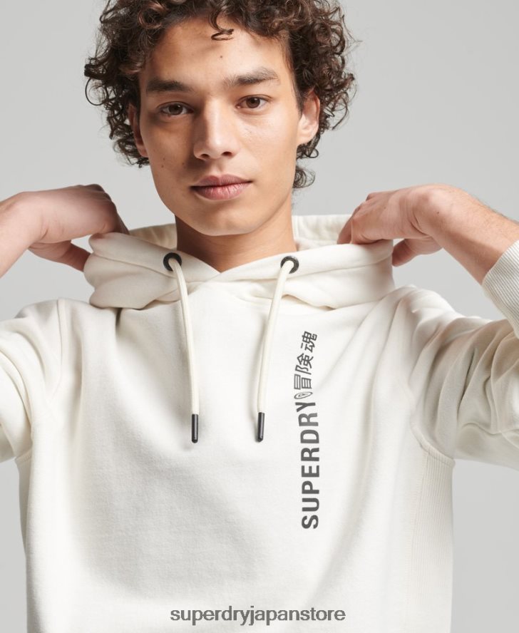 コードリニアルーズオーバーヘッドパーカー 男性 Superdry 衣類 白 2J62PZ6018