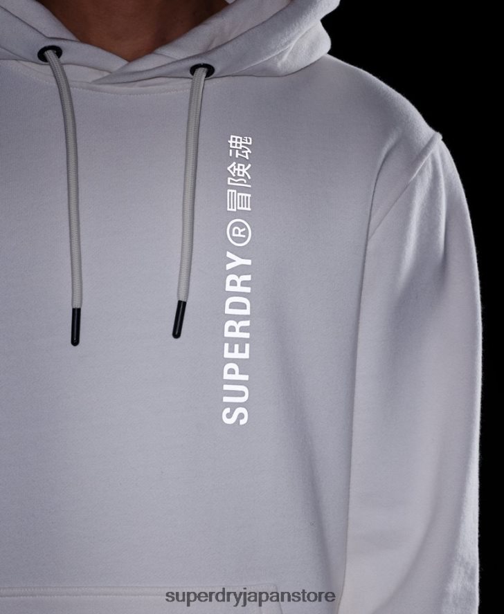 コードリニアルーズオーバーヘッドパーカー 男性 Superdry 衣類 白 2J62PZ6018