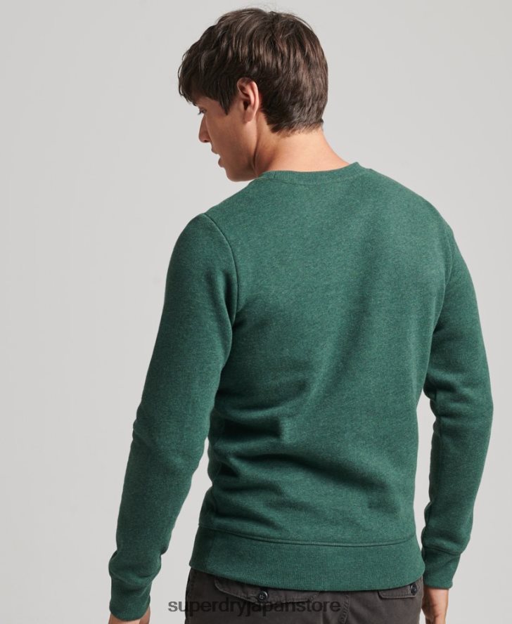 オーガニックコットン エッセンシャル ロゴ クルー スウェットシャツ 男性 Superdry 衣類 緑 2J62PZ601