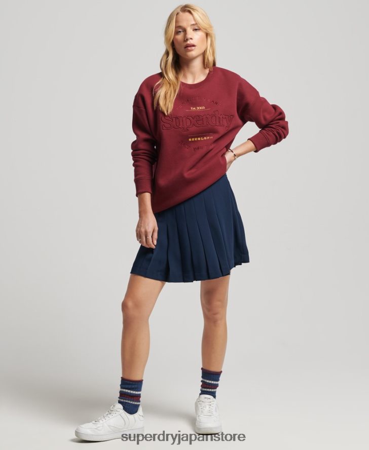 確立されたクルースウェットシャツ 女性 Superdry 衣類 赤 2J62PZ6021