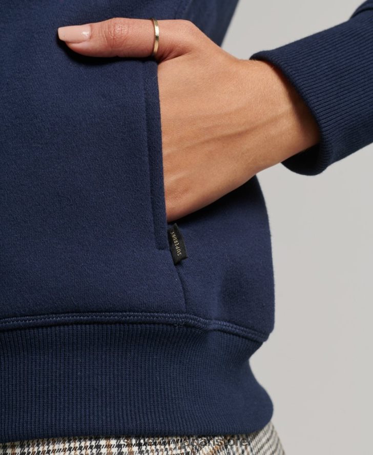 リュクスなロゴ刺繍ジップアップパーカー 女性 Superdry 衣類 海軍 2J62PZ6024