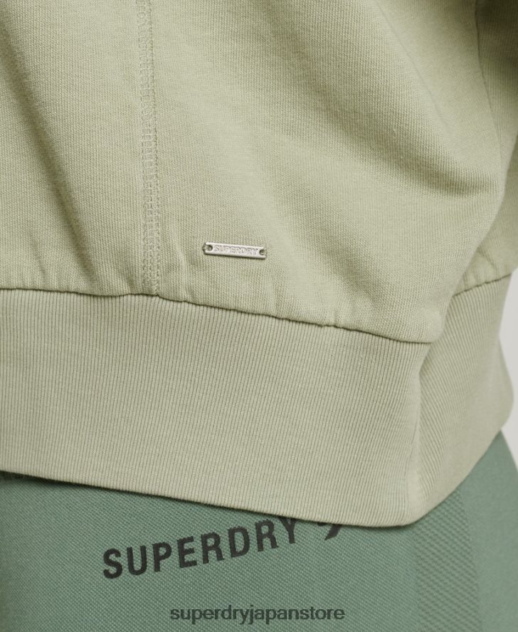 オーガニックコットン フレックス バットウィング クルー スウェットシャツ 女性 Superdry 衣類 緑 2J62PZ6031
