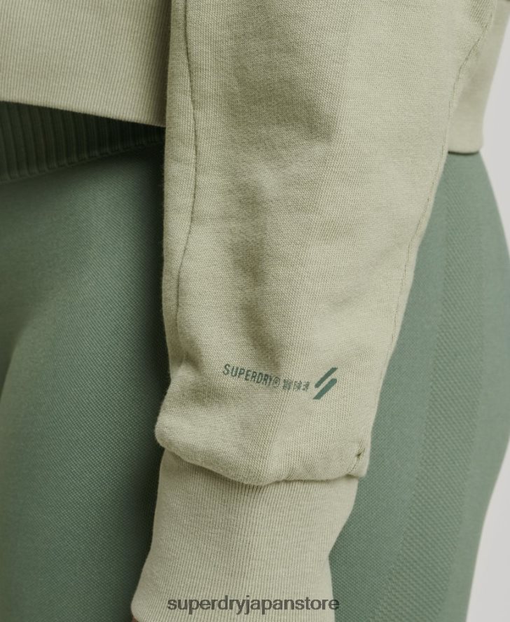オーガニックコットン フレックス バットウィング クルー スウェットシャツ 女性 Superdry 衣類 緑 2J62PZ6031