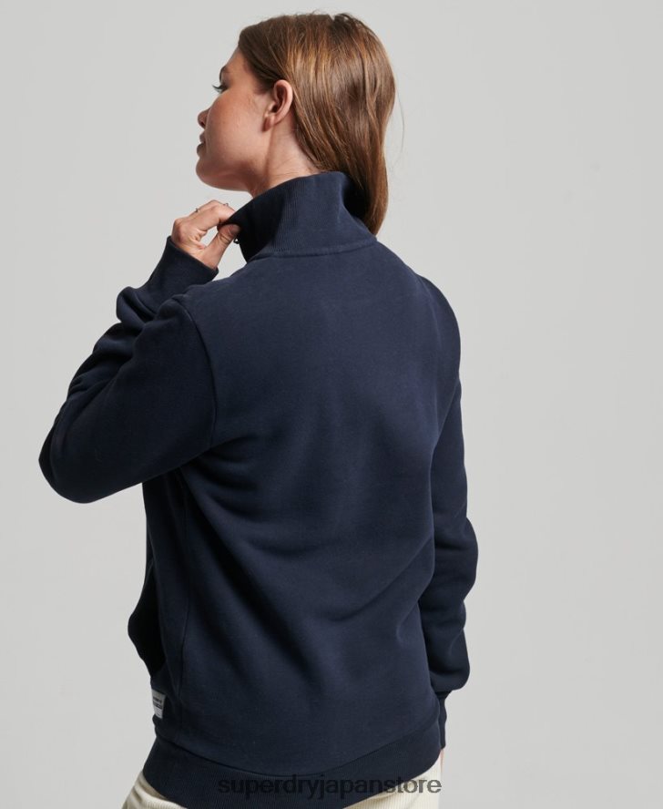 オーバーサイズの陸上競技用ハーフジップトラックトップ 女性 Superdry 衣類 海軍 2J62PZ6035