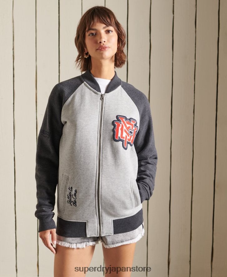 ヴィンテージ オーバーサイズ ジャージー ボンバー ジャケット 女性 Superdry 衣類 グレー 2J62PZ6039