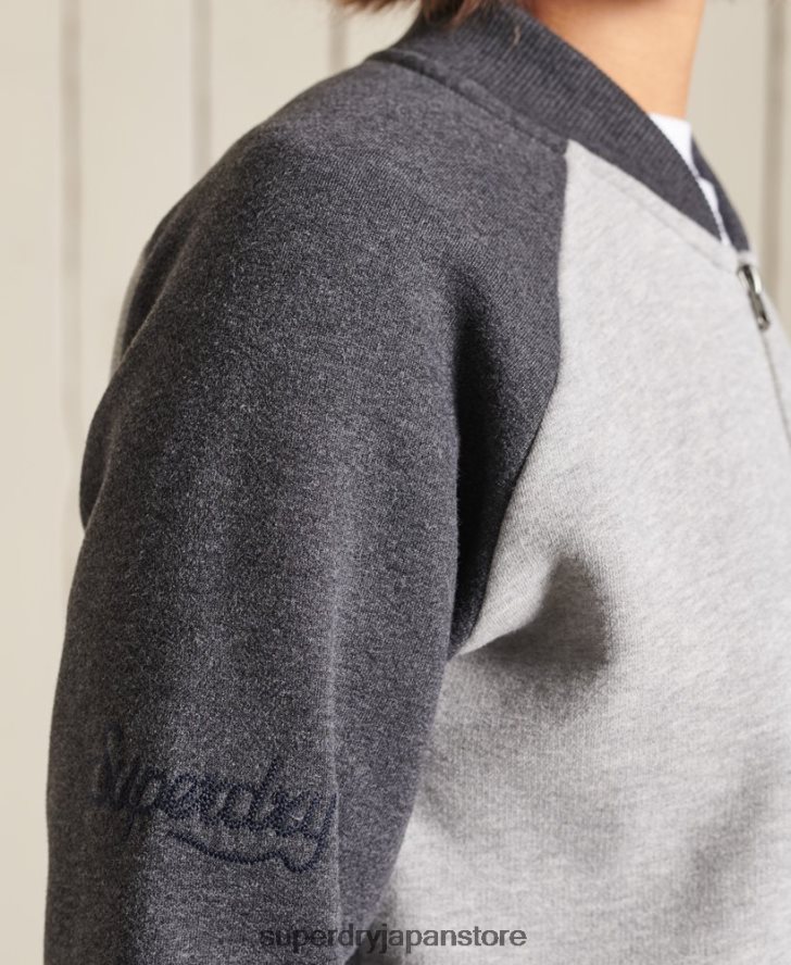 ヴィンテージ オーバーサイズ ジャージー ボンバー ジャケット 女性 Superdry 衣類 グレー 2J62PZ6039