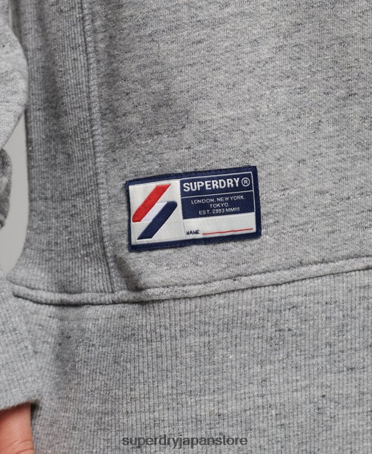 カレッジ オーバーサイズ ハーフジップ スウェットシャツ 女性 Superdry 衣類 ライトグレー 2J62PZ6041