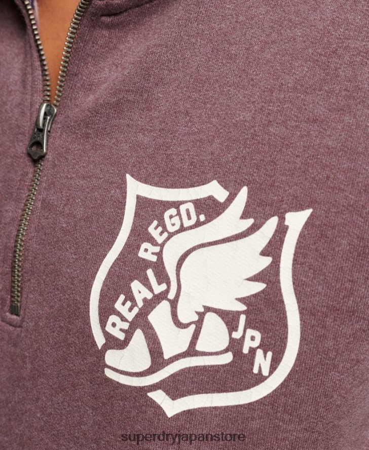 オーバーサイズの陸上競技用ハーフジップトラックトップ 女性 Superdry 衣類 赤 2J62PZ6043