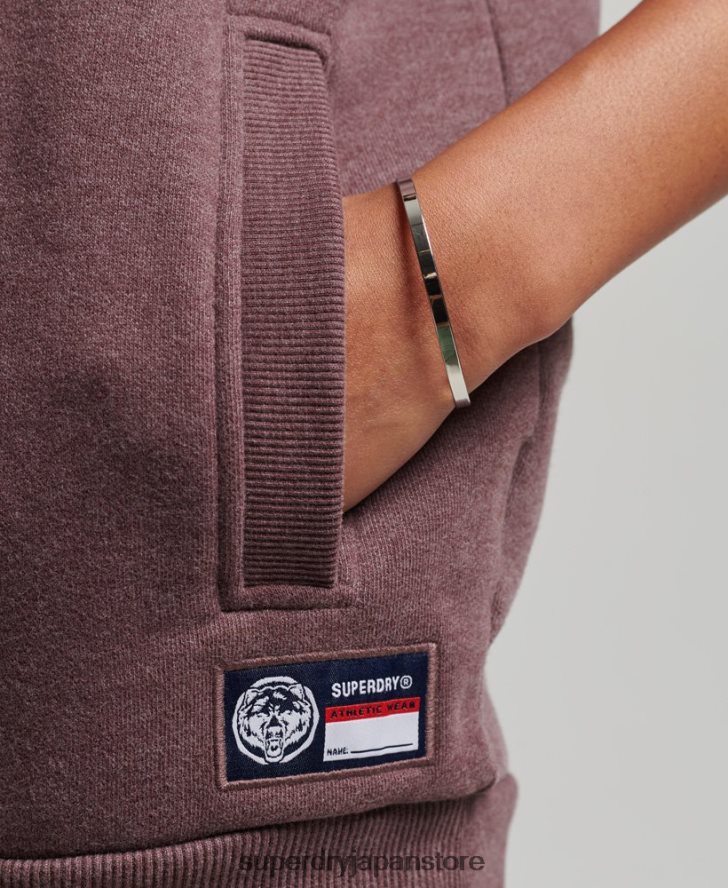 オーバーサイズの陸上競技用ハーフジップトラックトップ 女性 Superdry 衣類 赤 2J62PZ6043