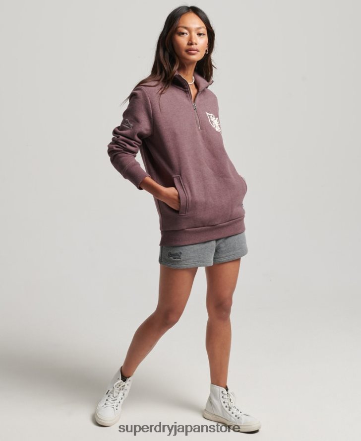 オーバーサイズの陸上競技用ハーフジップトラックトップ 女性 Superdry 衣類 赤 2J62PZ6043