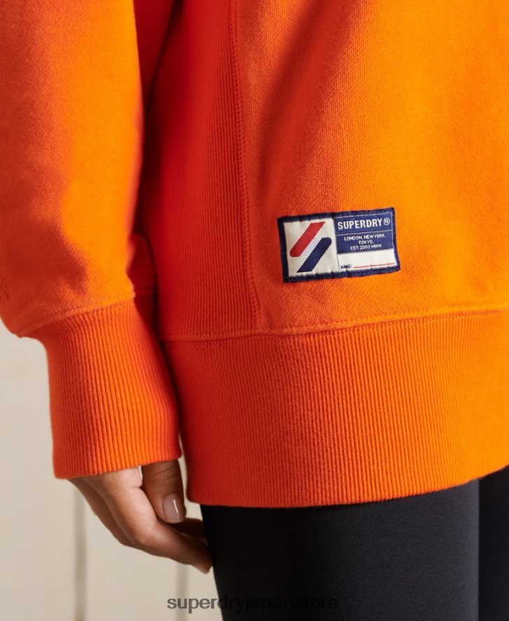 オーガニックコットン コード エッセンシャル オーバーサイズ スウェットシャツ 女性 Superdry 衣類 オレンジ 2J62PZ6044