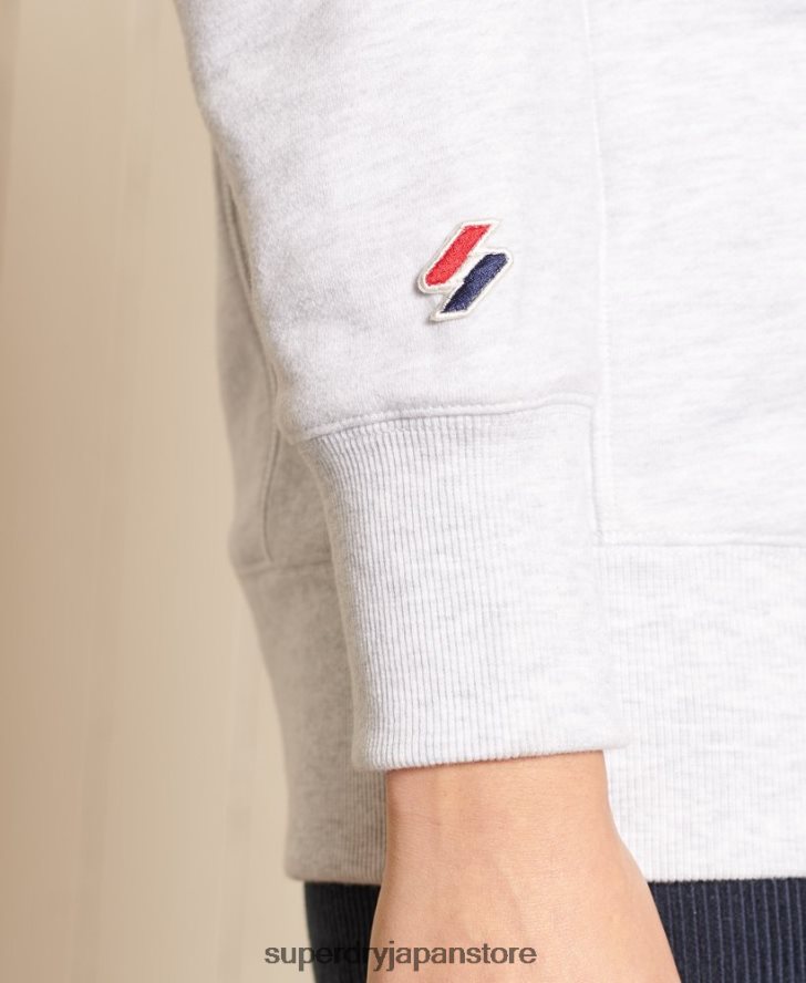 コード オーバーサイズ アップリケ クルー スウェットシャツ 女性 Superdry 衣類 ライトグレー 2J62PZ6045