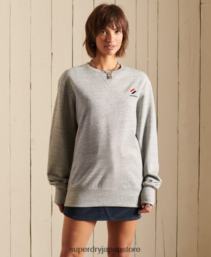 エッセンシャルなオーバーサイズクルースウェットシャツ 女性 Superdry 衣類 ライトグレー 2J62PZ6046