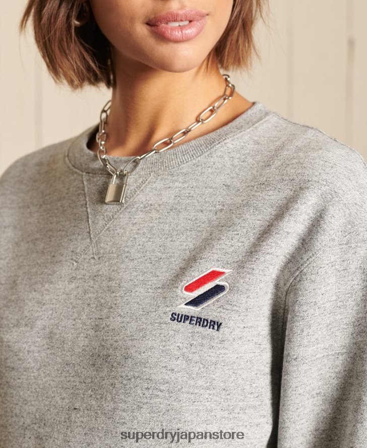 エッセンシャルなオーバーサイズクルースウェットシャツ 女性 Superdry 衣類 ライトグレー 2J62PZ6046