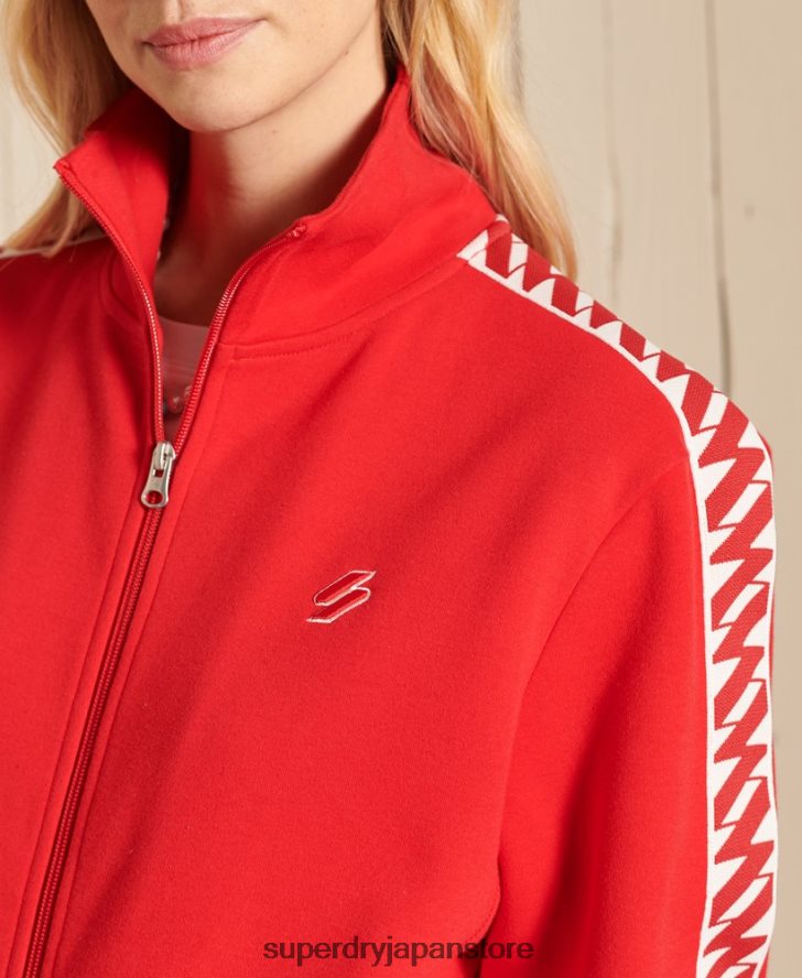 コードオーバーサイズテープトラックジャケット 女性 Superdry 衣類 赤 2J62PZ6048
