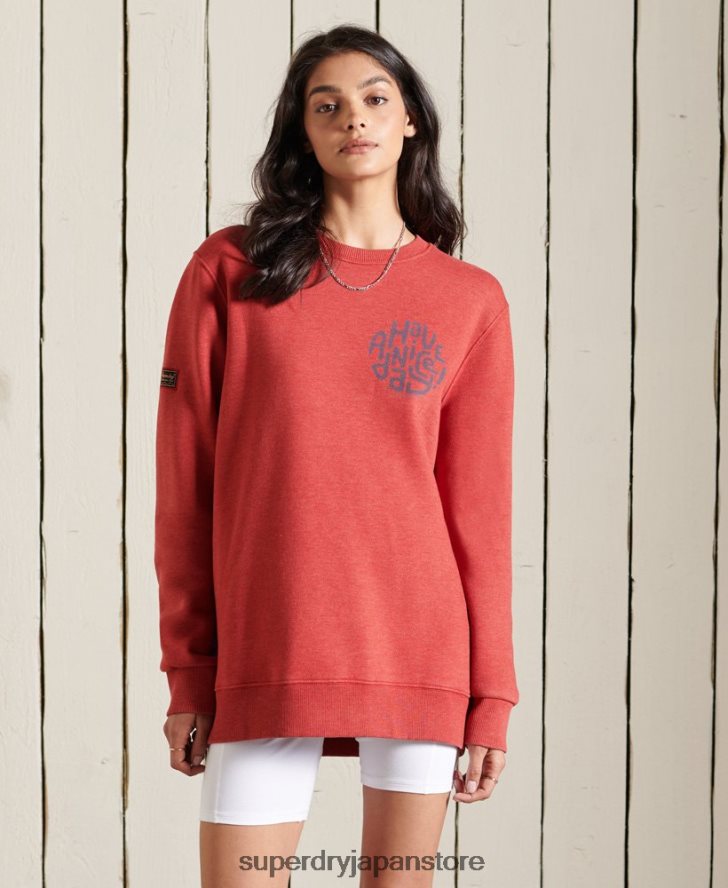 オーバーサイズ マウンテン クルー スウェットシャツ 女性 Superdry 衣類 赤 2J62PZ6049