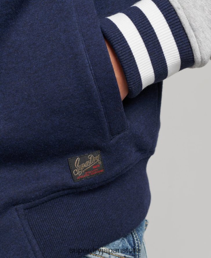 ヴィンテージ カレッジ ボンバー ジャケット 男性 Superdry 衣類 海軍 2J62PZ604