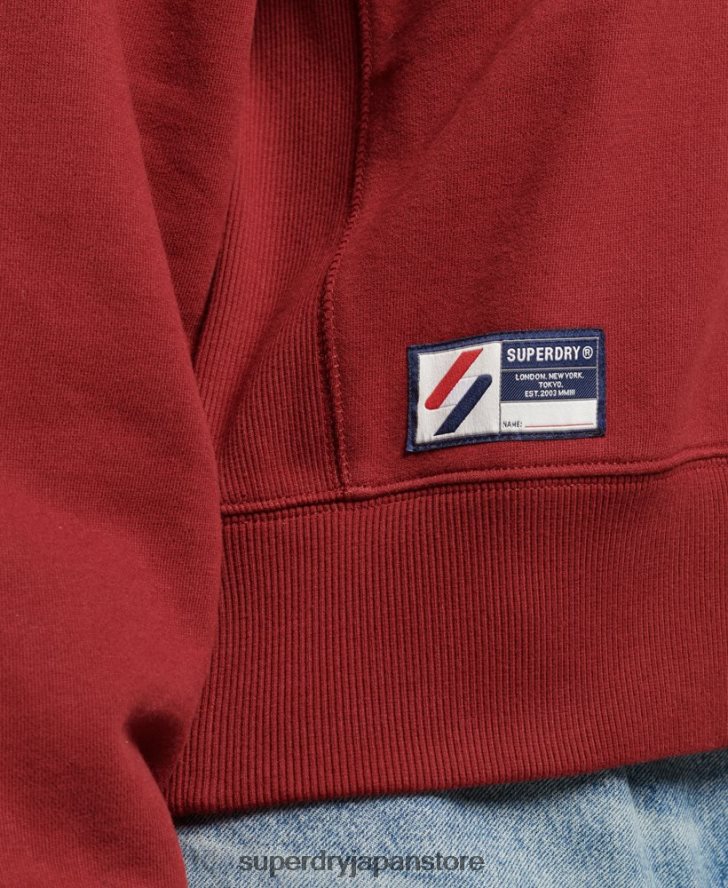 エッセンシャルロゴハーフジップスウェットシャツ 女性 Superdry 衣類 赤 2J62PZ6051
