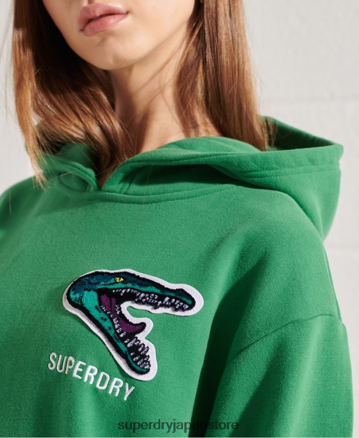 モダンフランチャイズ オーバーサイズ パーカー 女性 Superdry 衣類 緑 2J62PZ6052
