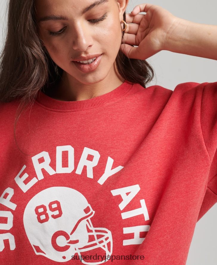 カレッジ半袖クルースウェットシャツ 女性 Superdry 衣類 赤 2J62PZ6053