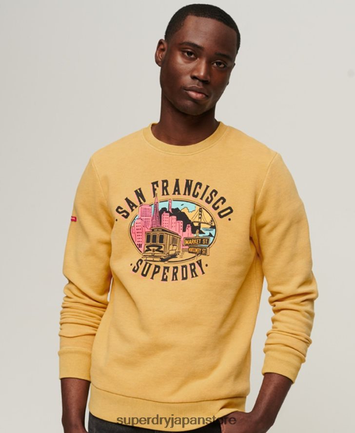 ヴィンテージシティスーベニアクルースウェットシャツ 男性 Superdry 衣類 黄色 2J62PZ606