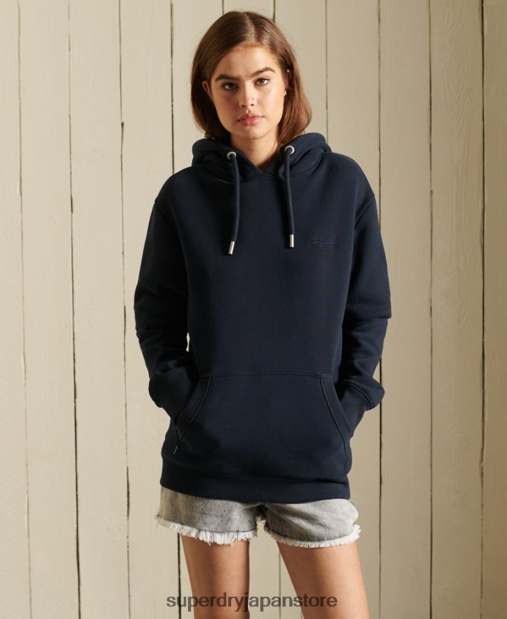ルーズフィットのヴィンテージロゴ刺繍パーカー 女性 Superdry 衣類 海軍 2J62PZ6060